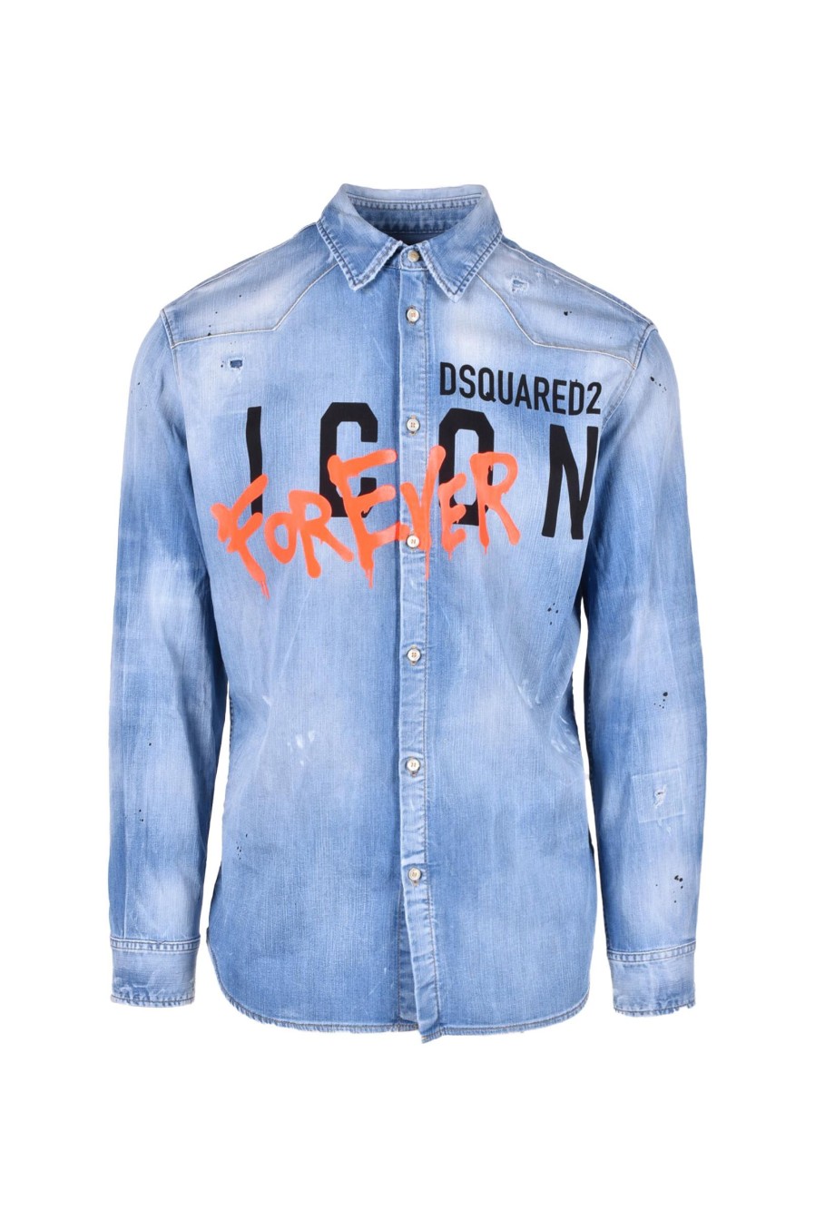 Uomo DSQUARED2 | Dsquared2 Camicia Denim