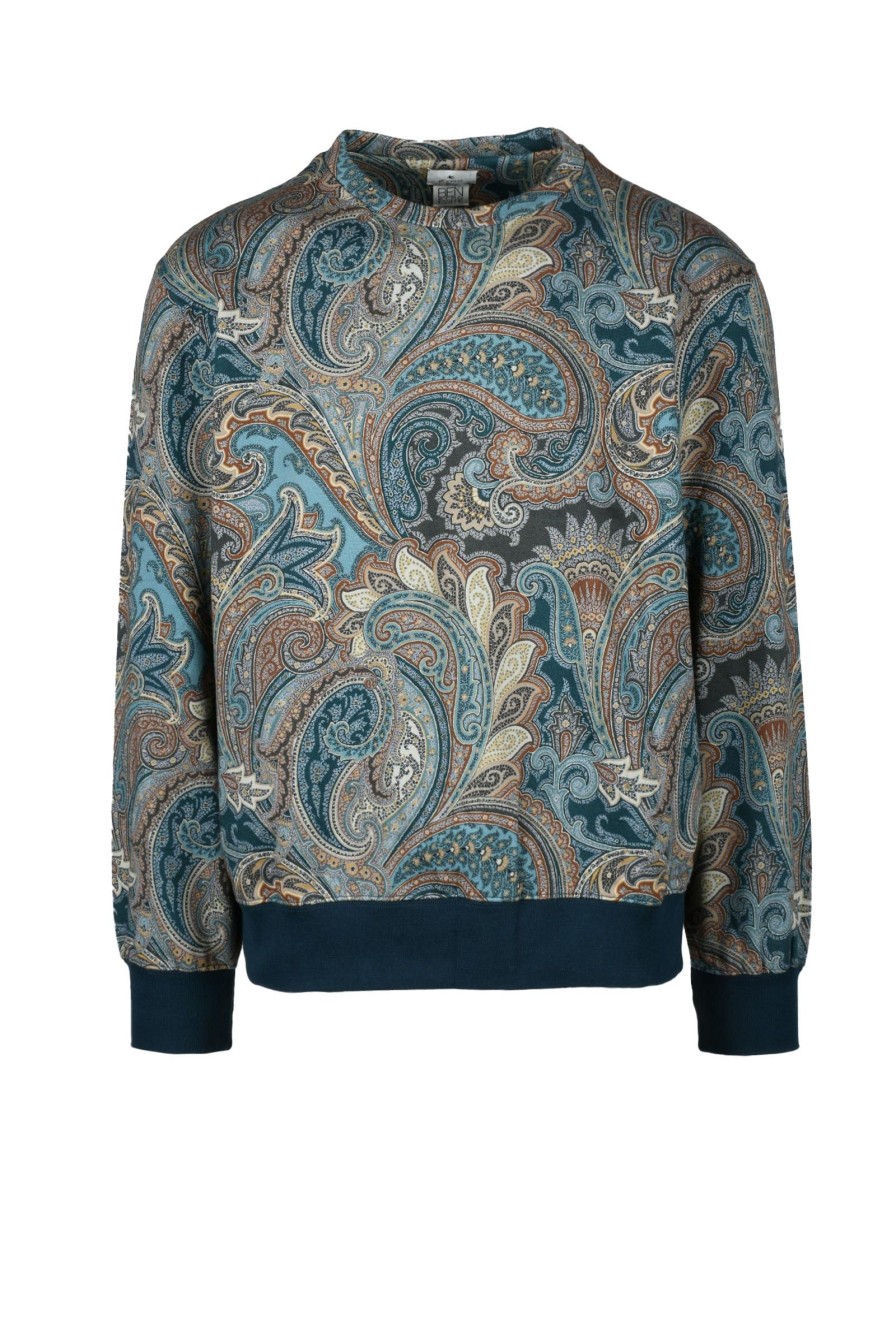 Uomo ETRO | Etro Maglia Beige/Sky Blue