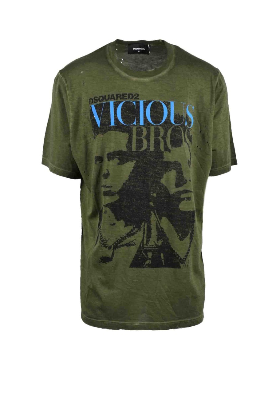 Uomo DSQUARED2 | Dsquared2 Tshirt Verde Militare